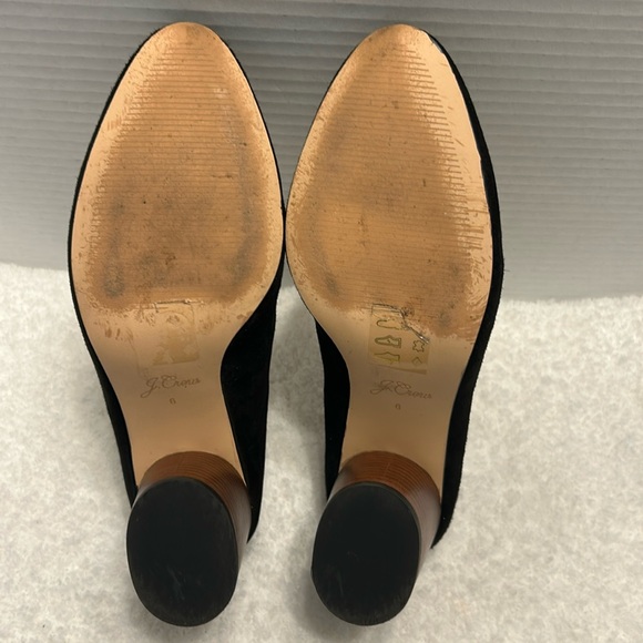 J. Crew Black Velvet Suede Block Heel Round Toe Pump Shoes Women Size 6 - Picture 7 of 9